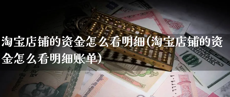 淘宝店铺的资金怎么看明细(淘宝店铺的资金怎么看明细账单)_https://www.jxbjjgc.com_财经百科_第1张