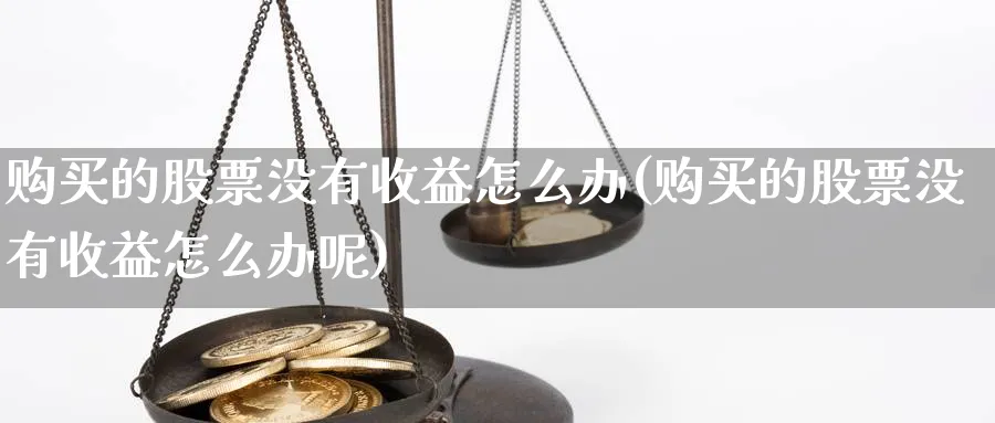 购买的股票没有收益怎么办(购买的股票没有收益怎么办呢)_https://www.jxbjjgc.com_美股_第1张